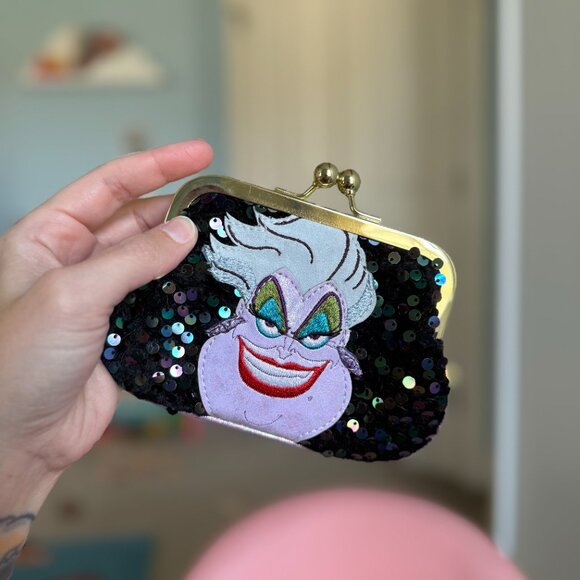 NWOT Irregular Choice Disney The Little Mermaid Ariel Ursula Sequin Coin Purse - Picture 3 of 8